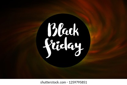 Dark Brown vector layout with a black hole, universe. Decorative design in space style with a black hole. Template for Black Friday sales.