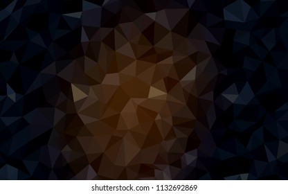 Dark Brown vector low poly texture. Creative illustration in halftone style with triangles. Brand new style for your business design.