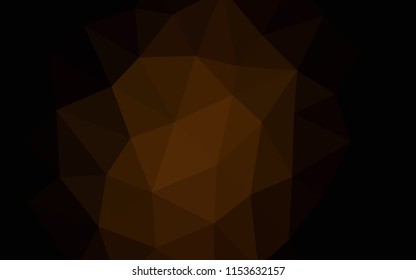 Dark Brown vector low poly layout. Geometric illustration in Origami style with gradient.  Triangular pattern for your design.