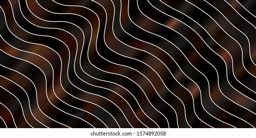 Dark Brown vector pattern with curved lines. Brand new colorful illustration with bent lines. Pattern for ads, commercials.