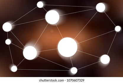 Dark Brown vector pattern with spheres, triangles. Modern abstract colorful illustration with spheres and lines. Pattern can be used for futuristic ad, booklets.