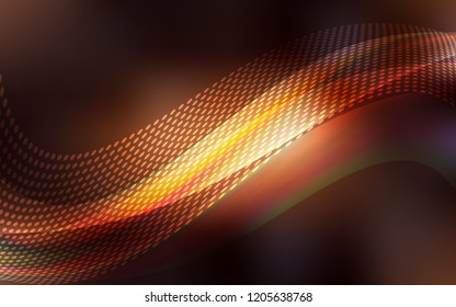 Dark Brown vector pattern with spheres, triangles. Glitter abstract illustration with connection of triangle structure. Pattern for futuristic ad, booklets.