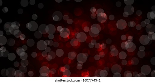Dark Brown vector pattern with spheres. Glitter abstract illustration with colorful drops. Pattern for business ads.