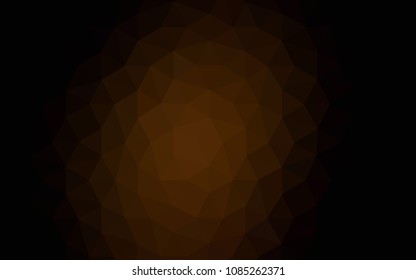 Dark Brown vector polygon abstract backdrop. Shining polygonal illustration, which consist of triangles. Polygonal design for your web site.