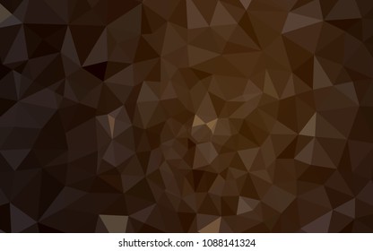 Dark Brown vector polygon abstract backdrop. Triangular geometric sample with gradient.  Completely new template for your banner.