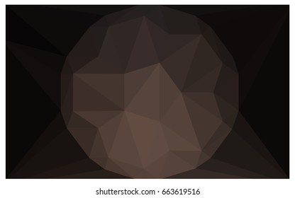 Dark Brown vector polygonal illustration, which consist of triangles with a gemstone in center. Triangular design of a huge diamond for your business. Creative geometric background of gems.