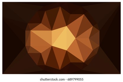 Dark Brown vector polygonal illustration, which consist of triangles with a gemstone in center. Triangular design of a huge diamond for your business. Creative geometric background of gems.