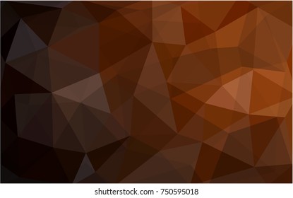 Dark Brown vector polygonal illustration, which consist of triangles. Triangular design for your business. Creative geometric background in Origami style with gradient