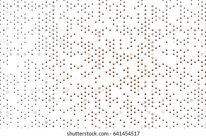 Dark Brown vector red banner with set of circles, dots. Donuts Background. Creative Design Template. Technological halftone illustration.