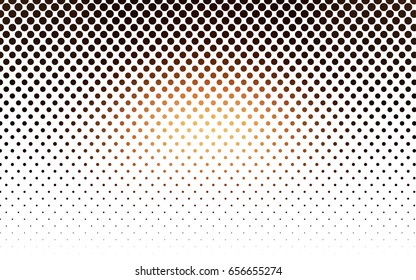 Dark Brown vector red banner with set of circles, dots. Donuts Background. Creative Design Template. Technological halftone illustration.