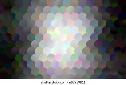 Dark Brown vector red banner with set of circles, dots. Donuts Background. Creative Design Template. Technological halftone illustration.