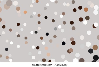Dark Brown vector red banner with set of circles, dots. Donuts Background. Creative Design Template. Technological halftone illustration.