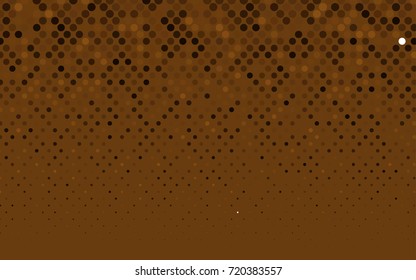 Dark Brown vector red banner with set of circles, dots. Donuts Background. Creative Design Template. Technological halftone illustration.