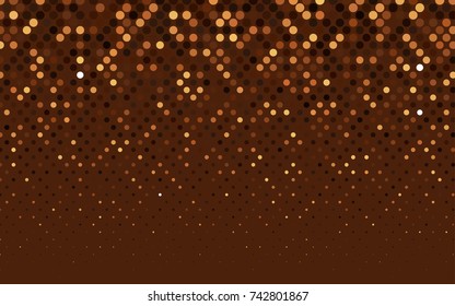 Dark Brown vector red banner with set of circles, dots. Donuts Background. Creative Design Template. Technological halftone illustration.