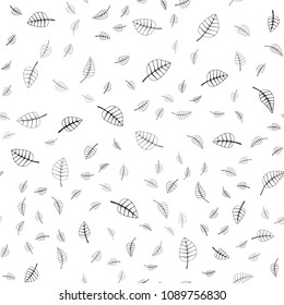 Dark Brown vector seamless  abstract doodle pattern. New colorful illustration in doodle style with leaves. Brand-new style for your business design.