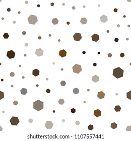 Dark Brown vector seamless cover with set of hexagons. Design in abstract style with hexagons. Pattern for ads, leaflets.