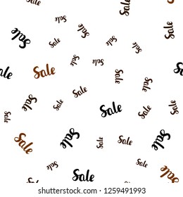 Dark Brown vector seamless cover with symbols of sales. Gradient illustration with discount signs on white backdrop. Backdrop for ads, leaflets of Black Friday.