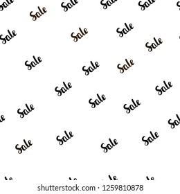 Dark Brown vector seamless cover with symbols of sales. Abstract illustration with colorful gradient symbols of sales. Design for business ads, commercials.