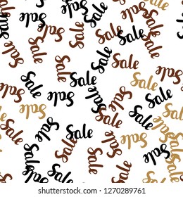 Dark Brown vector seamless cover with symbols of 70, 90 % sales. Colorful set of  percentage signs in simple style. Backdrop for mega promotions, discounts.