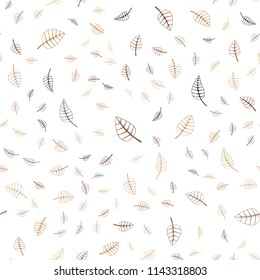 Dark Brown vector seamless  doodle blurred pattern. leaves on blurred abstract background with gradient. The textured pattern can be used for website.