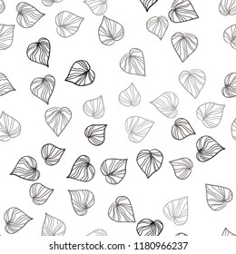 Dark Brown vector seamless doodle texture with leaves. Shining colored illustration with leaves in doodle style. Design for textile, fabric, wallpapers.