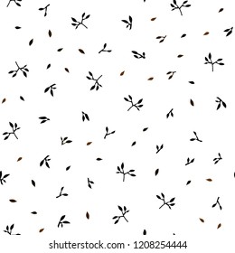 Dark Brown vector seamless doodle pattern with leaves. Brand new colored illustration in blurry style with leaves. Pattern for design of fabric, wallpapers.