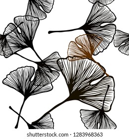 Dark Brown vector seamless doodle pattern with leaves. New colorful illustration in doodle style with leaves. Texture for window blinds, curtains.