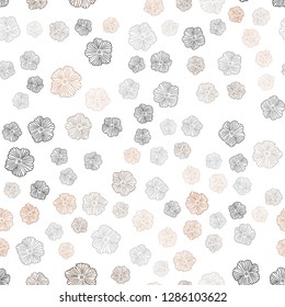 Dark Brown vector seamless doodle background with flowers. Creative illustration in blurred style with flowers. Texture for window blinds, curtains.
