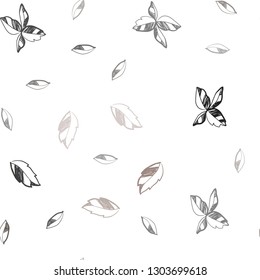 Dark Brown vector seamless doodle background with leaves. An elegant bright illustration with leaves in Natural style. Pattern for trendy fabric, wallpapers.