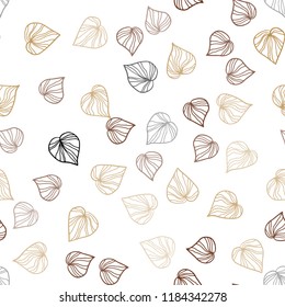 Dark Brown vector seamless elegant wallpaper with leaves. Colorful illustration in doodle style with leaves. Design for textile, fabric, wallpapers.