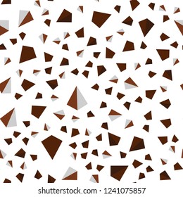 Dark Brown vector seamless, isometric template with crystals, triangles. Beautiful illustration with triangles in nature style. Pattern for design of fabric, wallpapers.