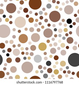 Dark Brown vector seamless layout with circle shapes. Illustration with set of shining colorful abstract circles. Completely new template for your brand book.