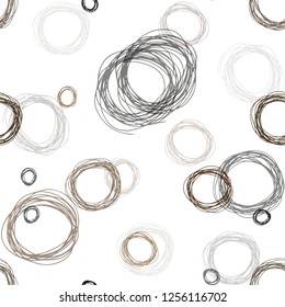 Dark Brown vector seamless layout with circle shapes. Beautiful colored illustration with blurred circles in nature style. Pattern for trendy fabric, wallpapers.