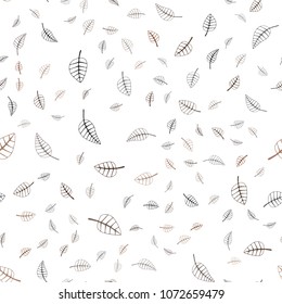 Dark Brown vector seamless  natural abstract background. Colorful abstract illustration with leaves in doodle style. Brand-new style for your business design.