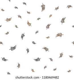 Dark Brown vector seamless natural artwork with leaves. Modern geometrical abstract illustration with leaves. Design for textile, fabric, wallpapers.