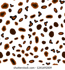 Dark Brown vector seamless template with circles. Illustration with set of shining colorful abstract circles. Pattern for trendy fabric, wallpapers.