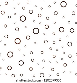 Dark Brown vector seamless texture with disks. Beautiful colored illustration with blurred circles in nature style. Beautiful design for your business advert.