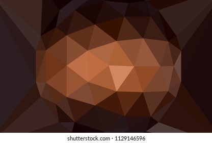 Dark Brown vector shining triangular cover with a gem in a centre. Illustration in abstract style with triangles. Textured pattern for your backgrounds.