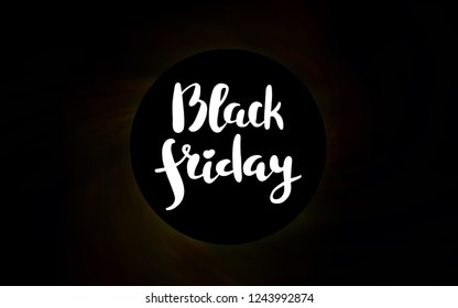 Dark Brown vector template with a black hole, space. Abstract illustration with glitter colorful cosmic stars. Backdrop for ads, leaflets of Black Friday.