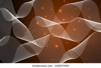 Dark Brown vector template with carnival confetti. Beautiful colored illustration with ribbon in celebration style. The template can be used as a background for postcards.
