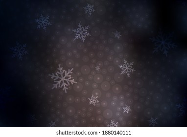 Dark Brown vector template in carnival style. Shining illustration with Christmas balls, stars. Best design for a college poster, banner.