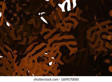 Dark Brown vector template with chaotic shapes. Decorative design in abstract style with random forms. Simple design for your web site.