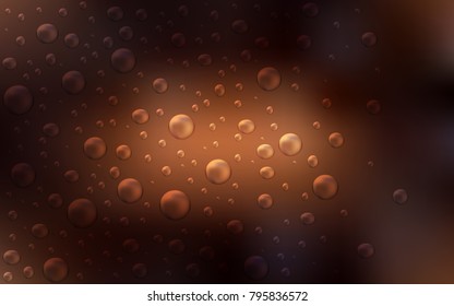 Dark Brown vector template with circles. Blurred bubbles on abstract background with colorful gradient. The pattern can be used for aqua ad, booklets.