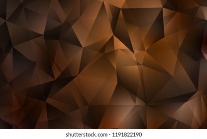 Dark Brown vector template with crystals, triangles. Glitter abstract illustration with triangular shapes. Pattern for commercials.