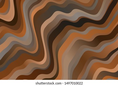 Dark Brown vector template with curved lines. An elegant bright illustration with gradient. Pattern for your business design.