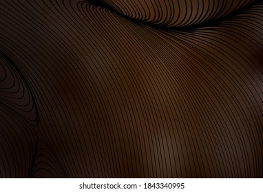 Dunkelbraune Vektorvorlage mit geschwungenen Linien. Abstrakte Illustration mit wry lines. Muster für Ihr Business-Design.