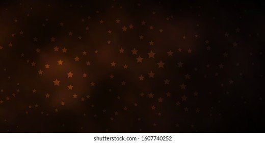 Dark Brown vector template with neon stars. Decorative illustration with stars on abstract template. Design for your business promotion.