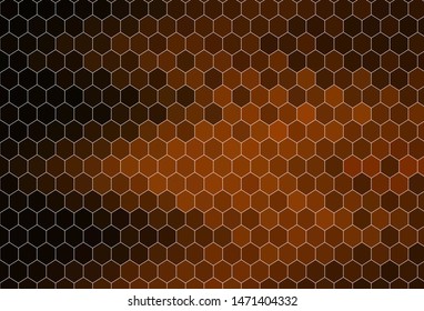 Dark Brown vector texture with colorful hexagons. Illustration with set of colorful hexagons. Design for your business advert.