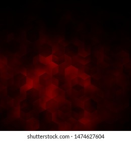 Dark Brown vector texture with colorful hexagons. Colorful hexagons on blur backdrop. New template for your brand book.