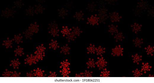 Dark brown vector texture with disease symbols. Abstract illustration with biological gradient shapes. Design for biohazard warning.